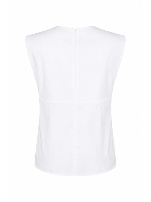Top Gwen in popeline stretch di cotone Bianco Liviana Conti | L6SK03A01-0